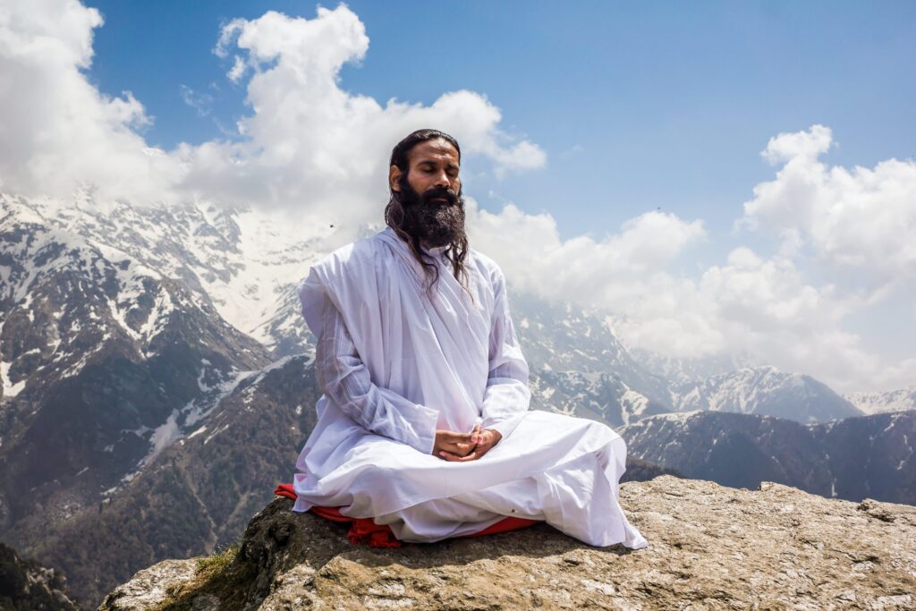 Man sitting on mountain